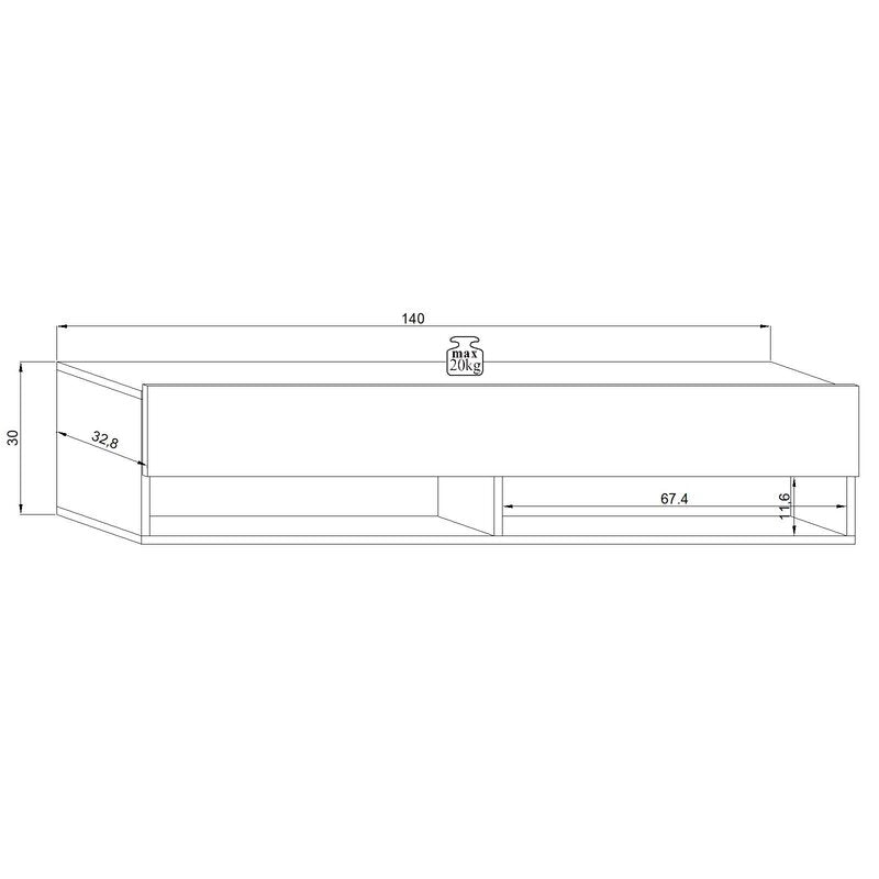 dolton floating tv rack