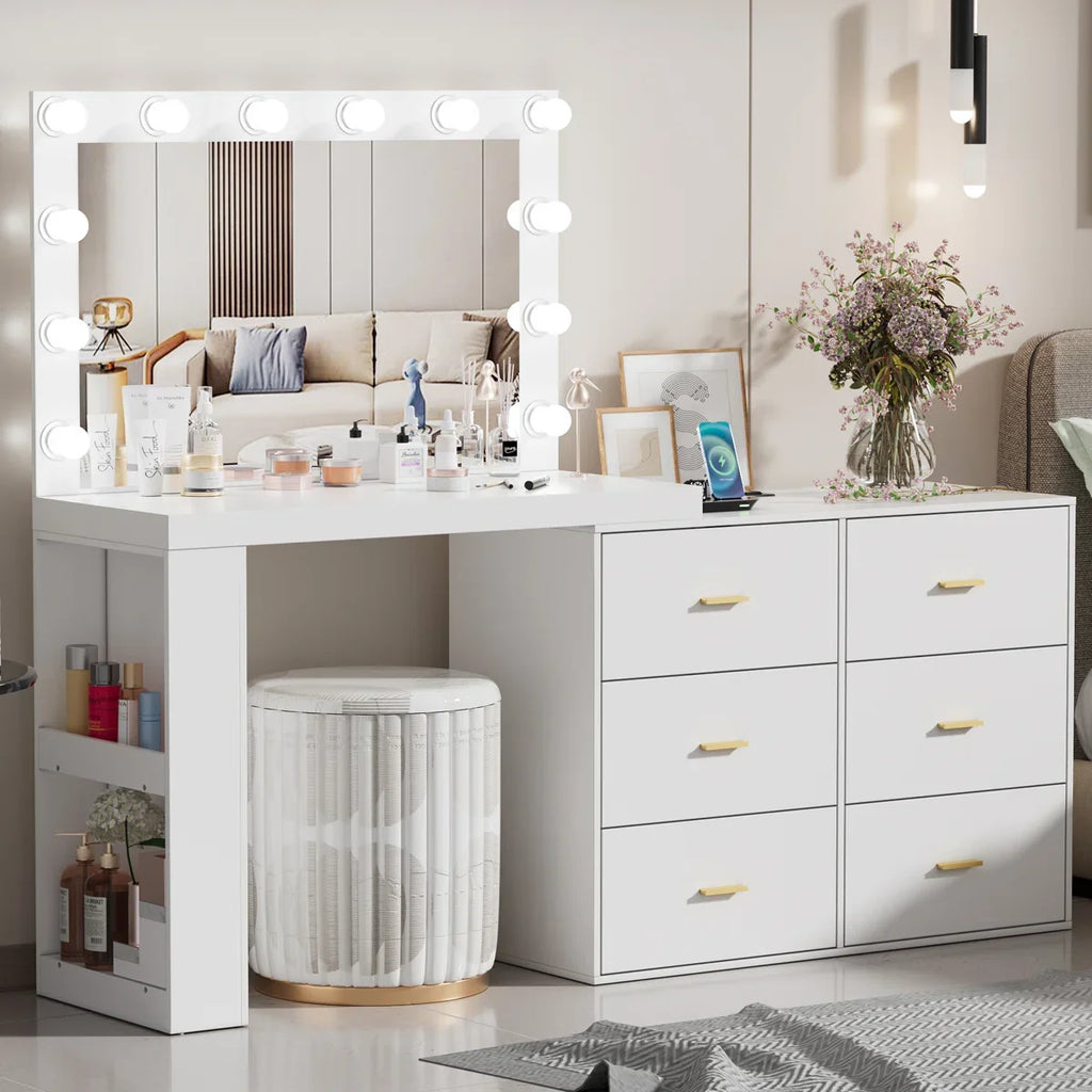 6 drawers makeup desk