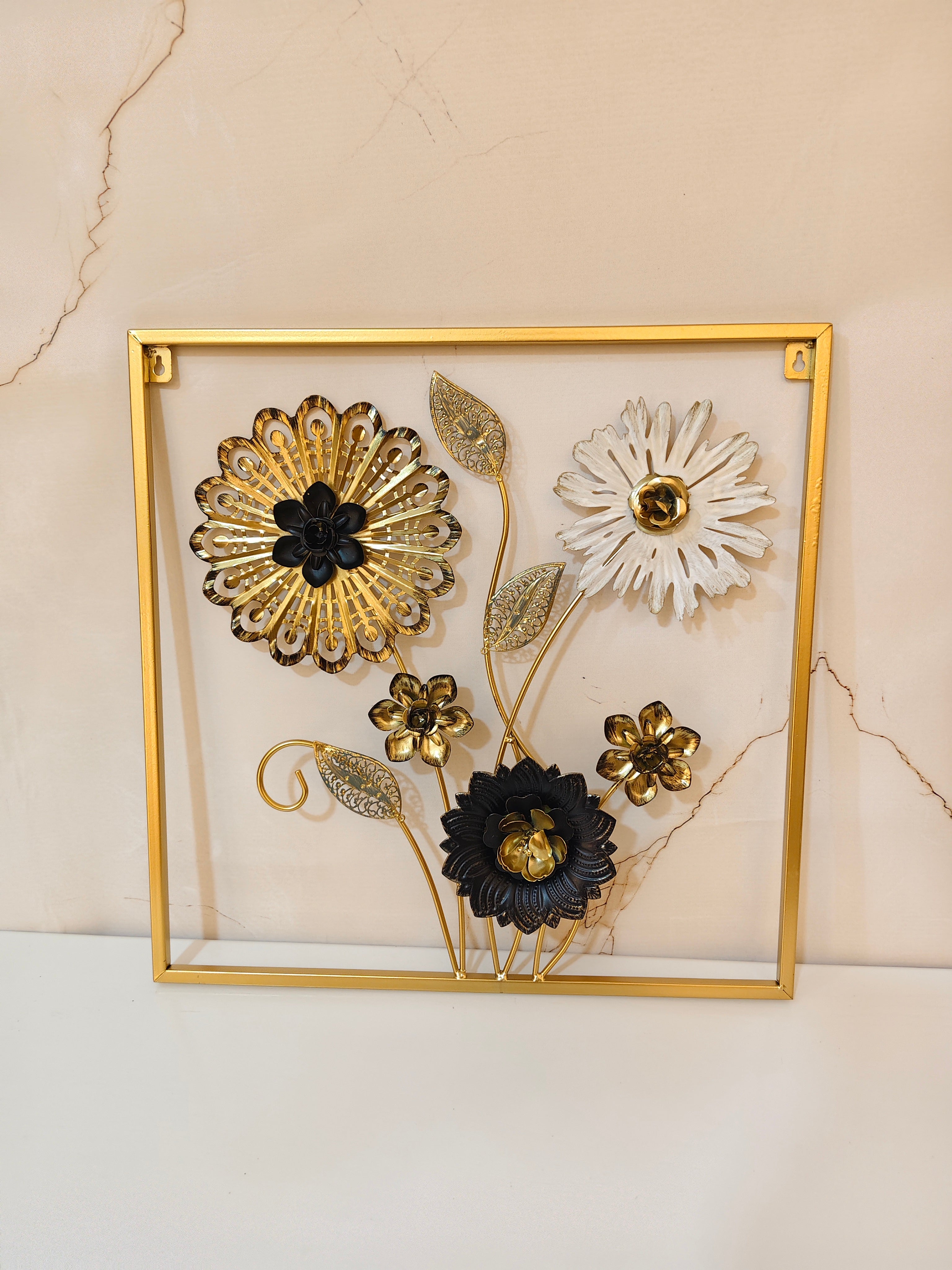Modern 3D Filigree Sunflower Metal Wall Art Frame