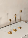 Nordic Gold Metal Taper Candle Holder Set of 3