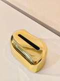 Asymmetric Wave Mirror Gold Tissue Box Cover
