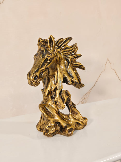 Antique Gold Horse Head Sculpture