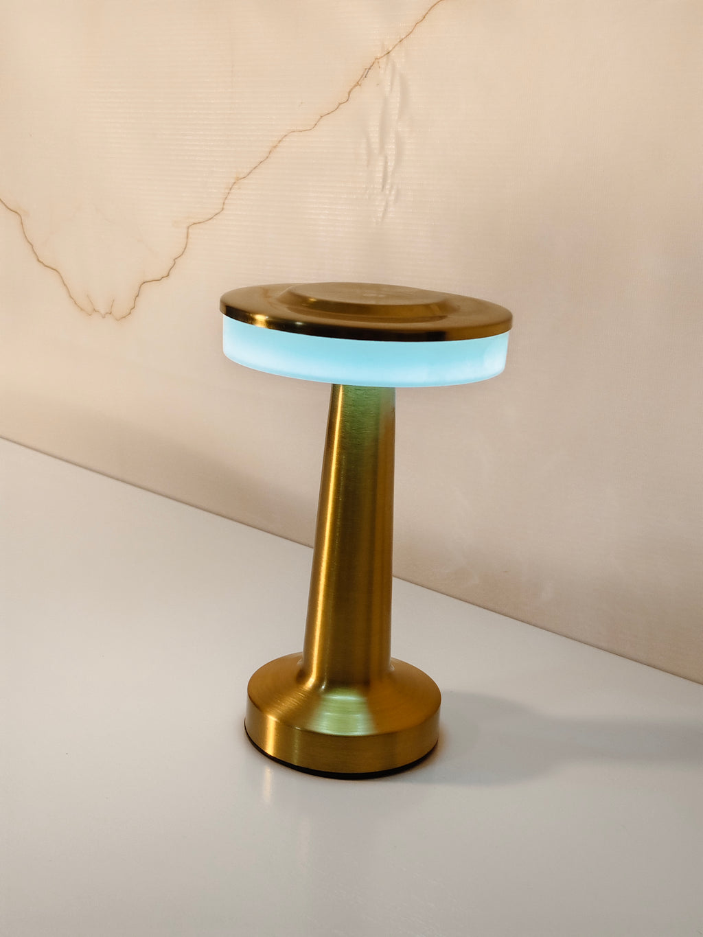 Modern Cordless Rechargeable LED Table Lamp in Brushed Gold