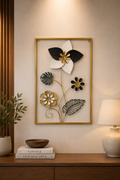 Modern 3D Metal Floral Wall Art Frame