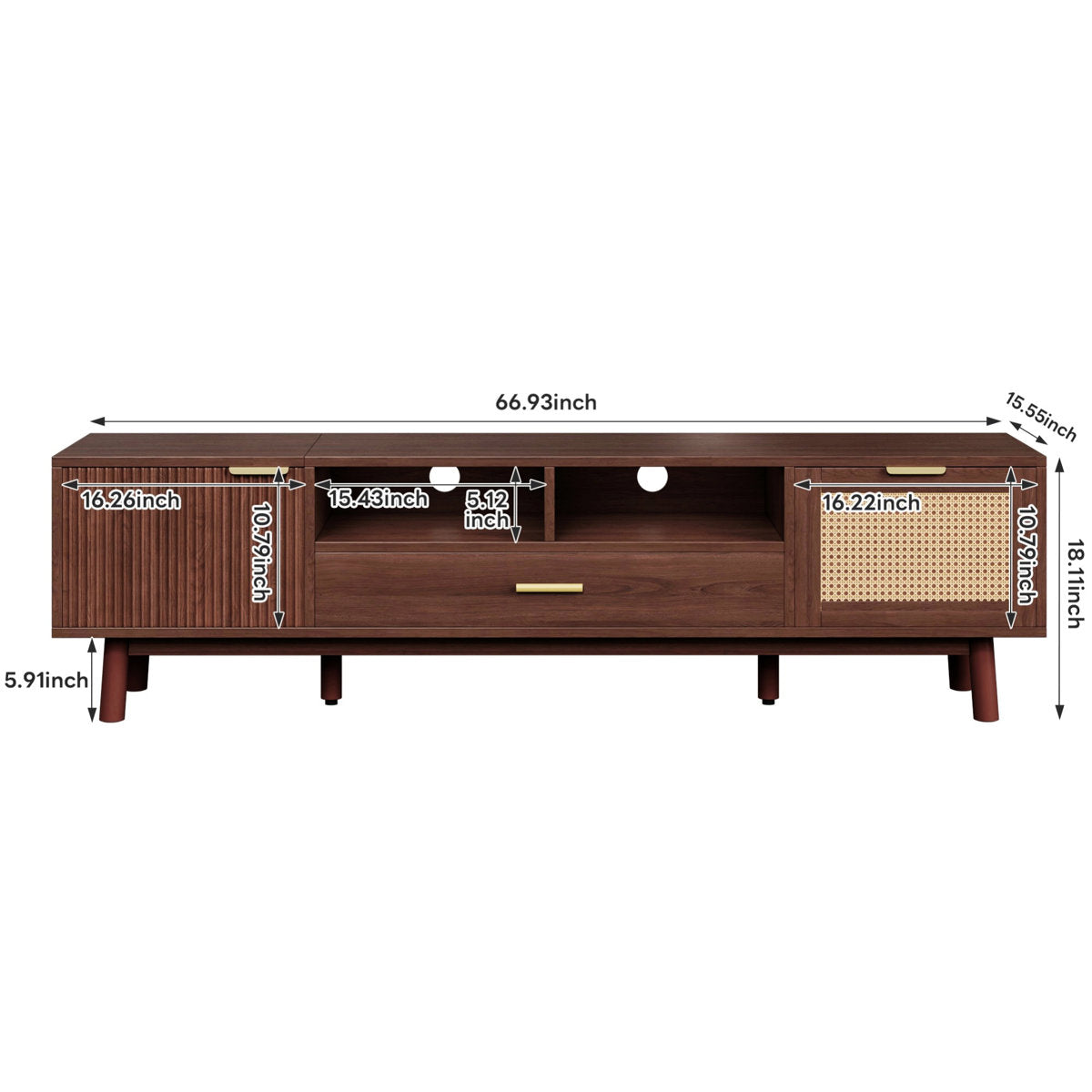Camron rattan media console
