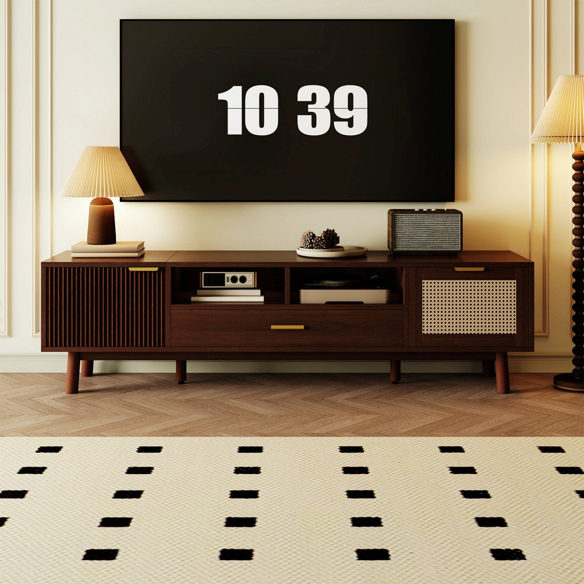 Camron rattan media console