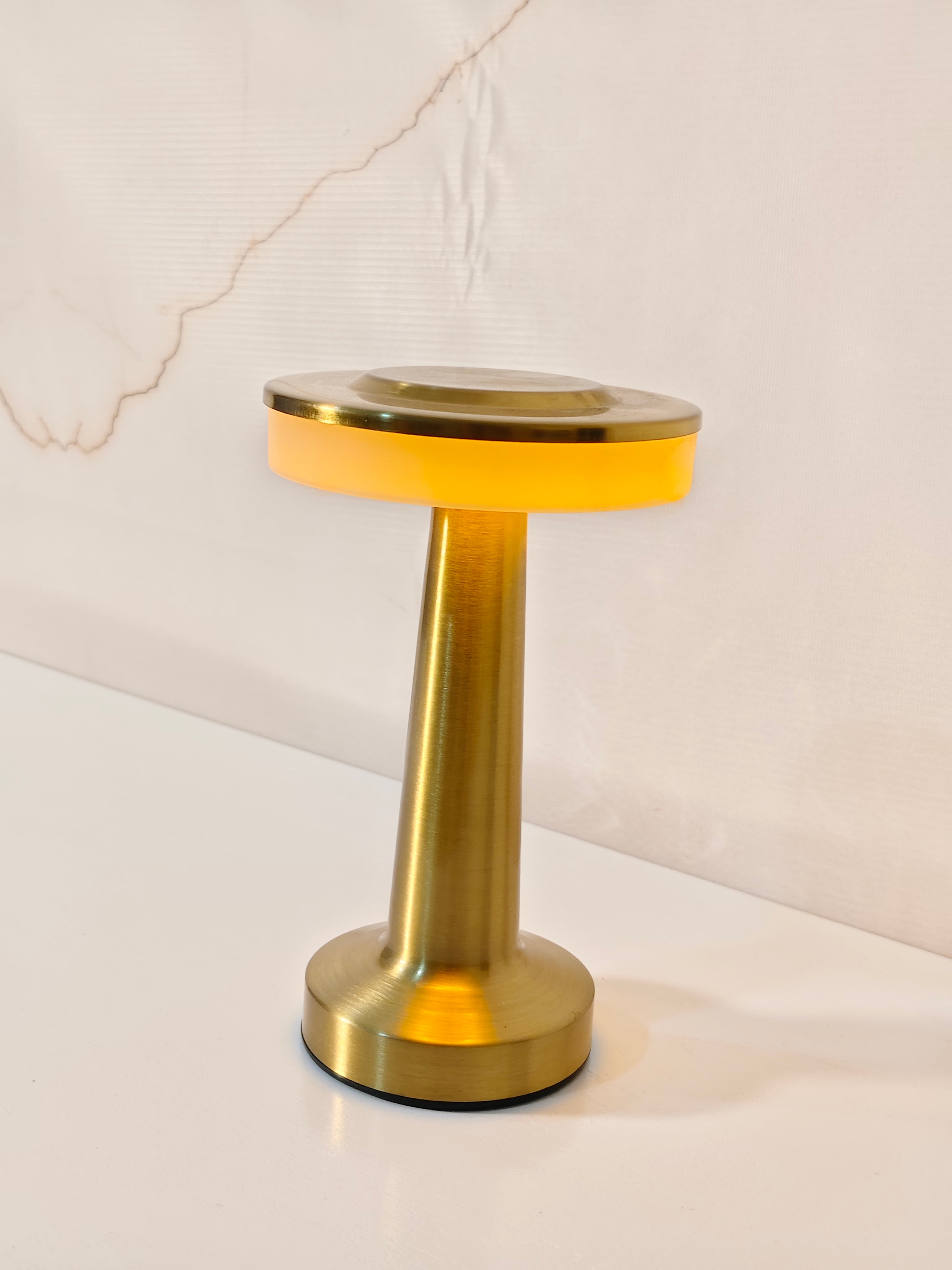 Modern Cordless Rechargeable LED Table Lamp in Brushed Gold