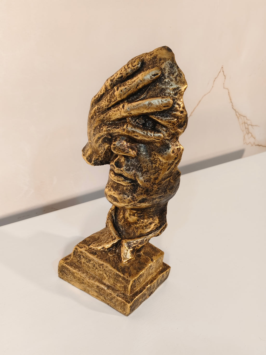 Antique Gold See No Evil Sculpture