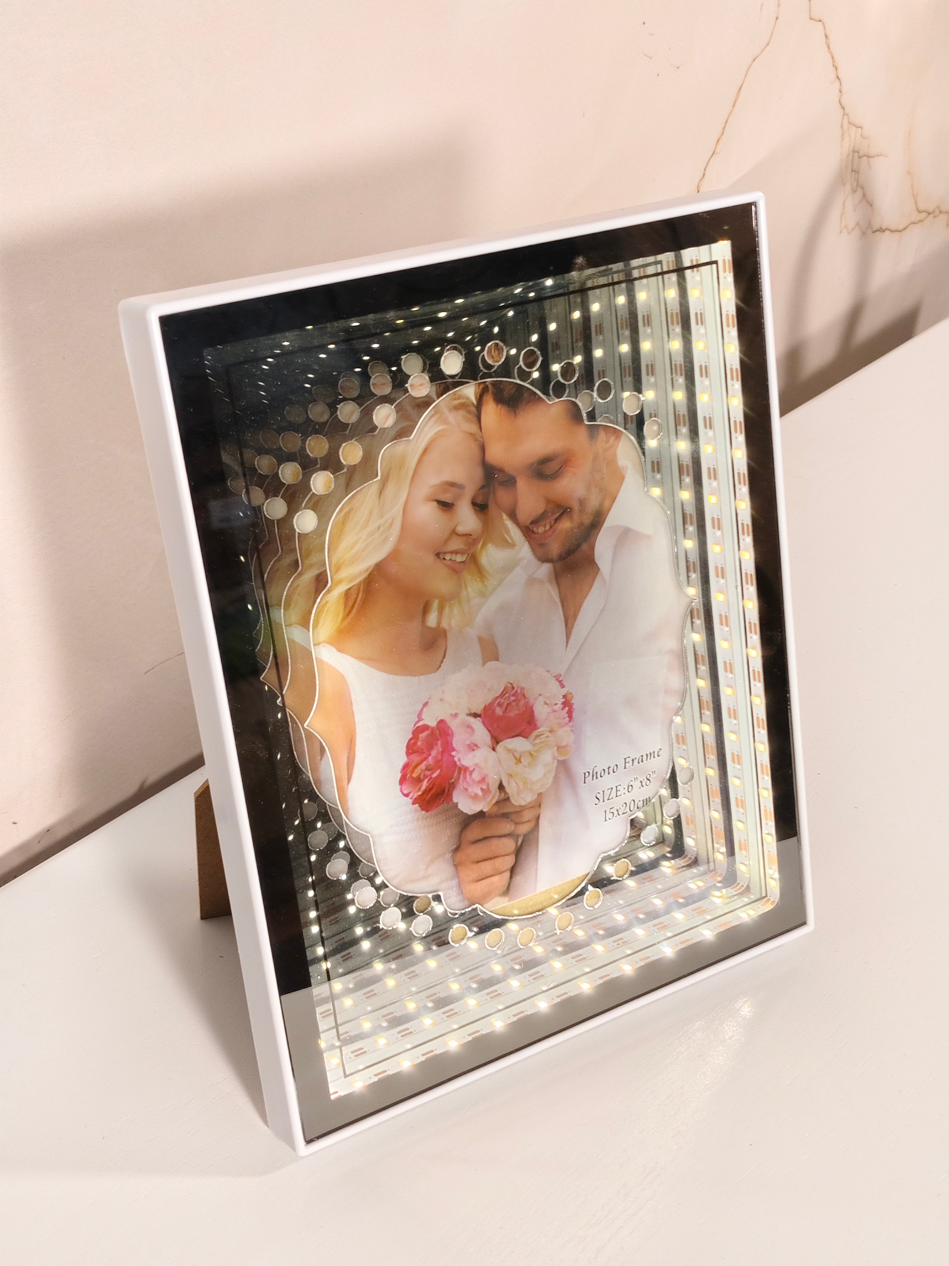 3D LED Tunnel Infinity Mirror Photo Frame