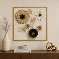 Modern 3D Filigree Sunflower Metal Wall Art Frame