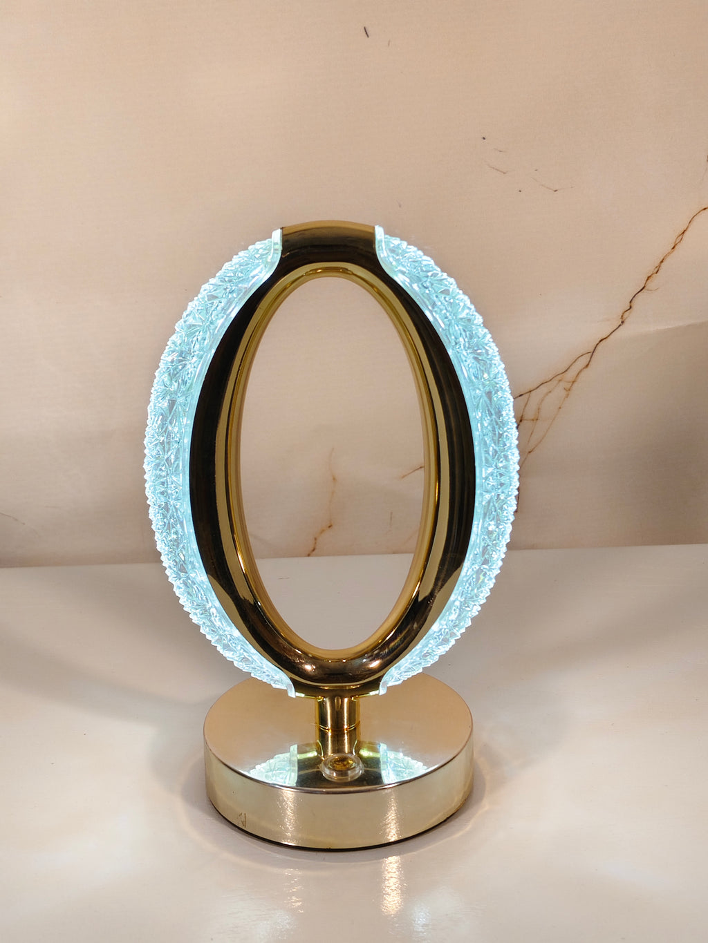 Modern Rechargeable Crystal Oval LED Table Lamp