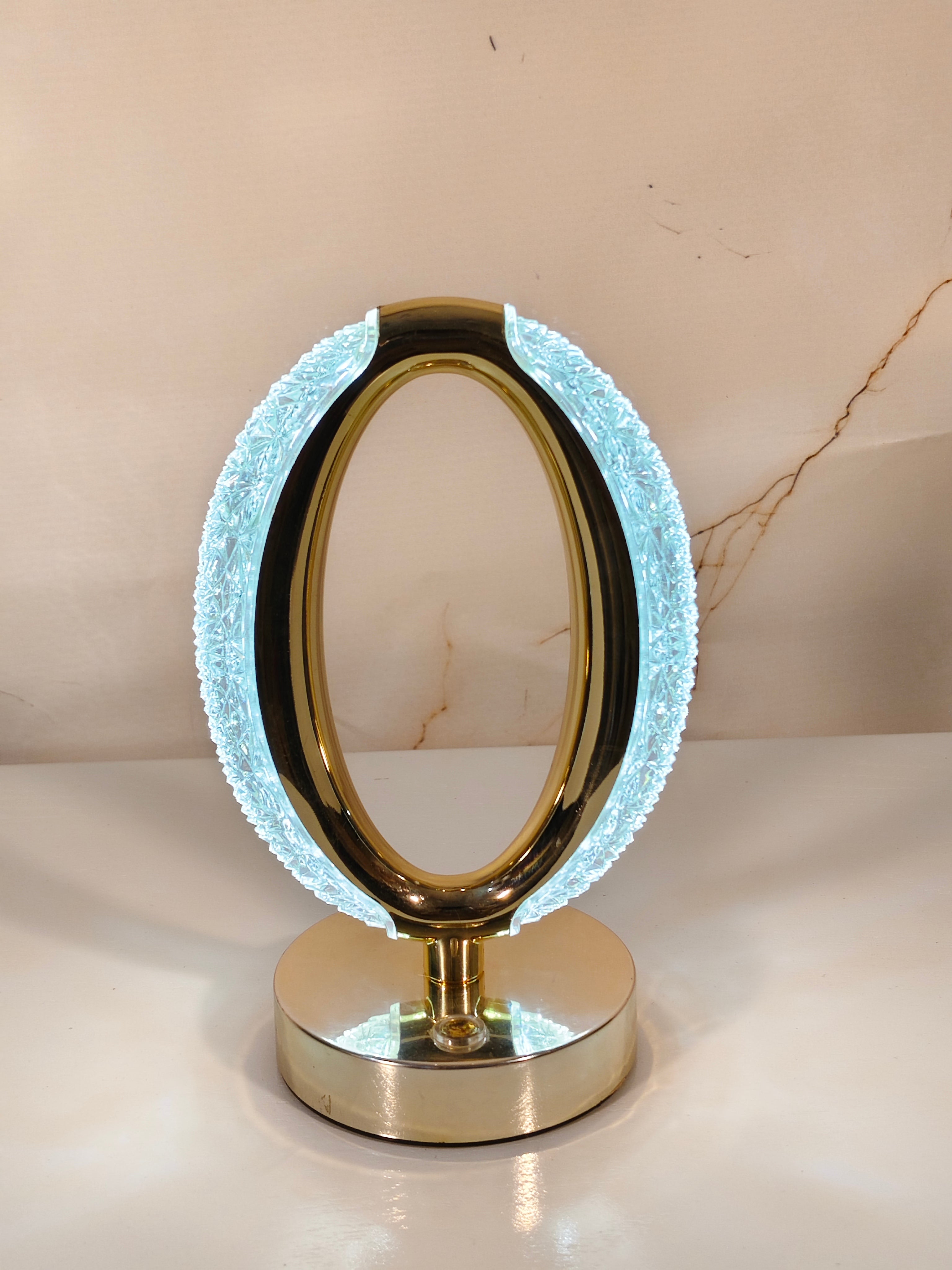 Modern Rechargeable Crystal Oval LED Table Lamp