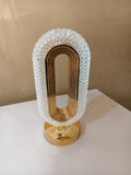 Modern Oval Crystal Acrylic LED Table Lamp with Gold Inner Core