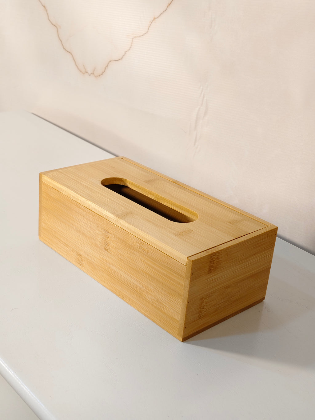 Natural Bamboo Wooden Tissue Box Organizer