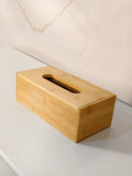 Natural Bamboo Wooden Tissue Box Organizer