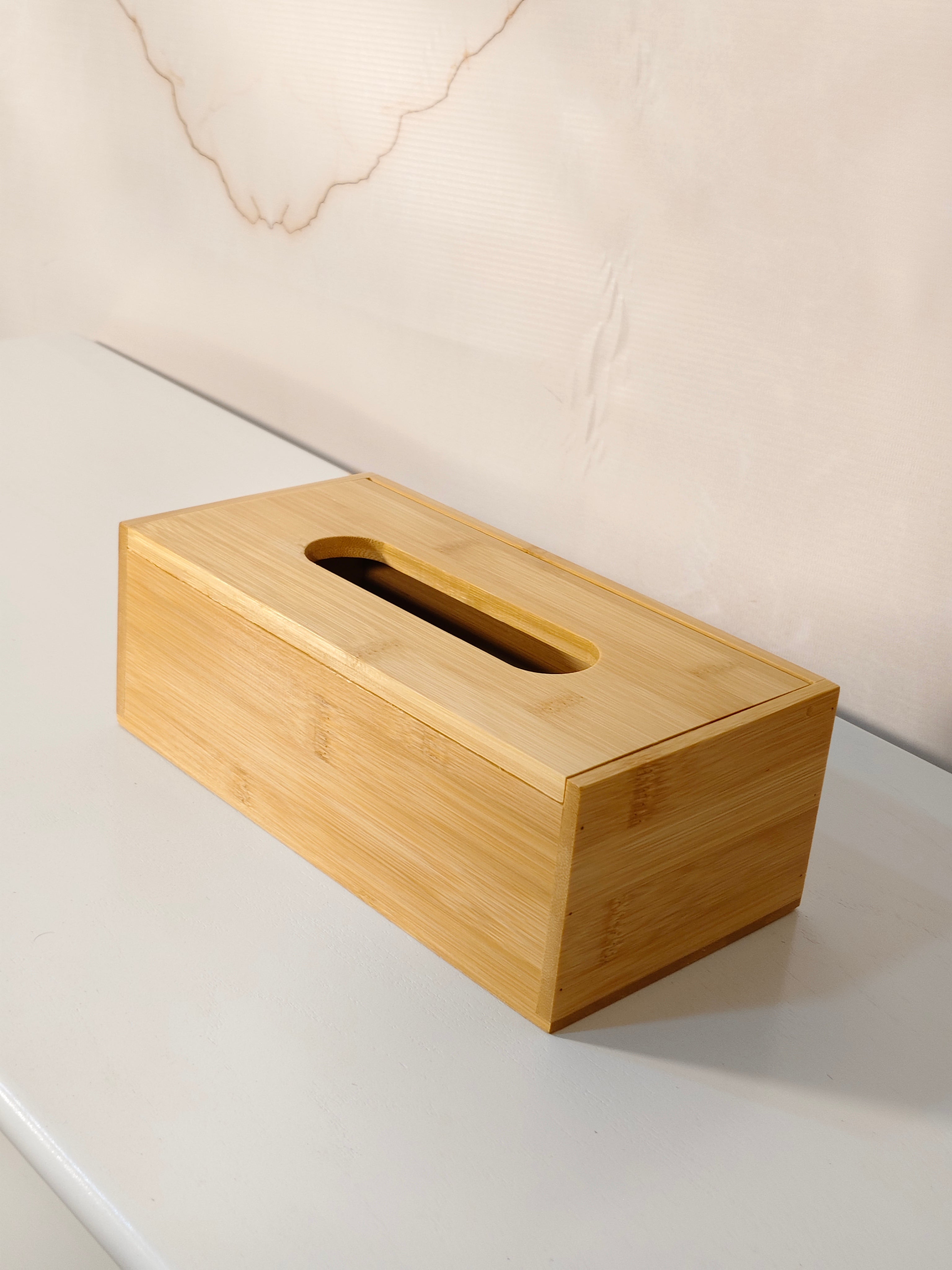 Natural Bamboo Wooden Tissue Box Organizer