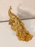 Royal Golden Peacock Table Figurine