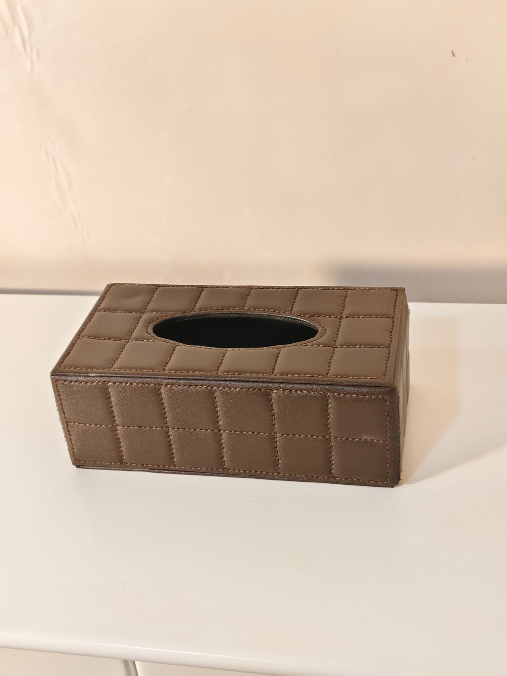 Luxury Quilted Leatherette Tissue Box