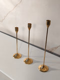 Nordic Gold Metal Taper Candle Holder Set of 3