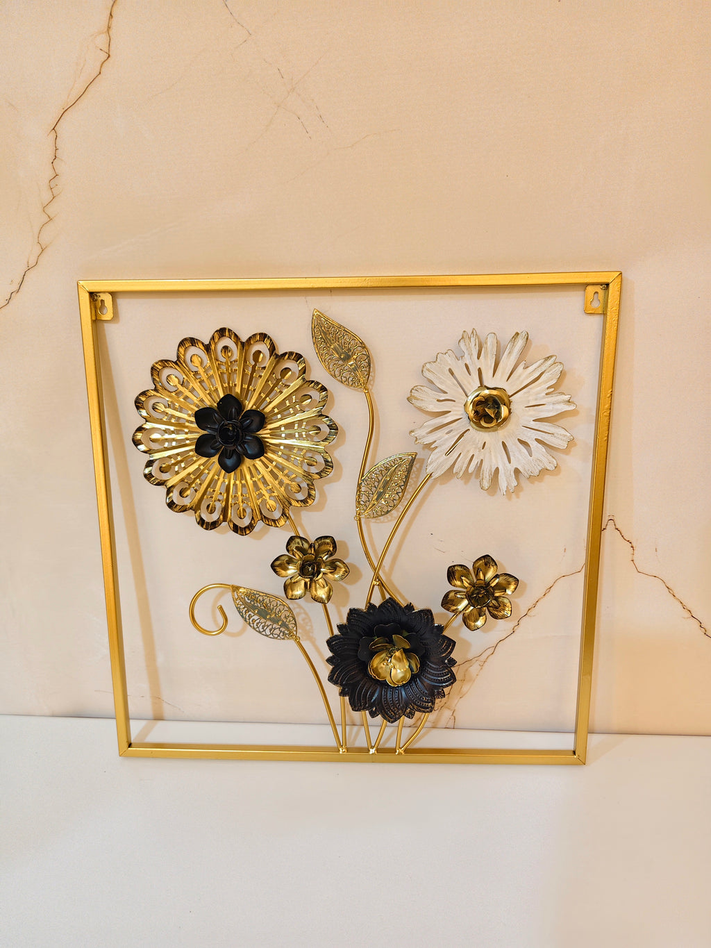 Modern 3D Filigree Sunflower Metal Wall Art Frame