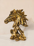 Antique Gold Horse Head Sculpture