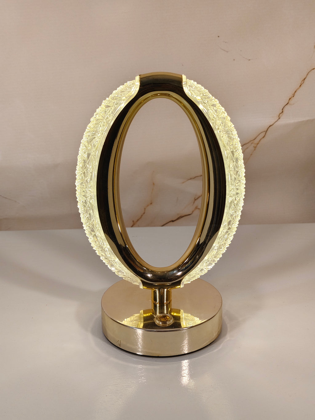 Modern Rechargeable Crystal Oval LED Table Lamp