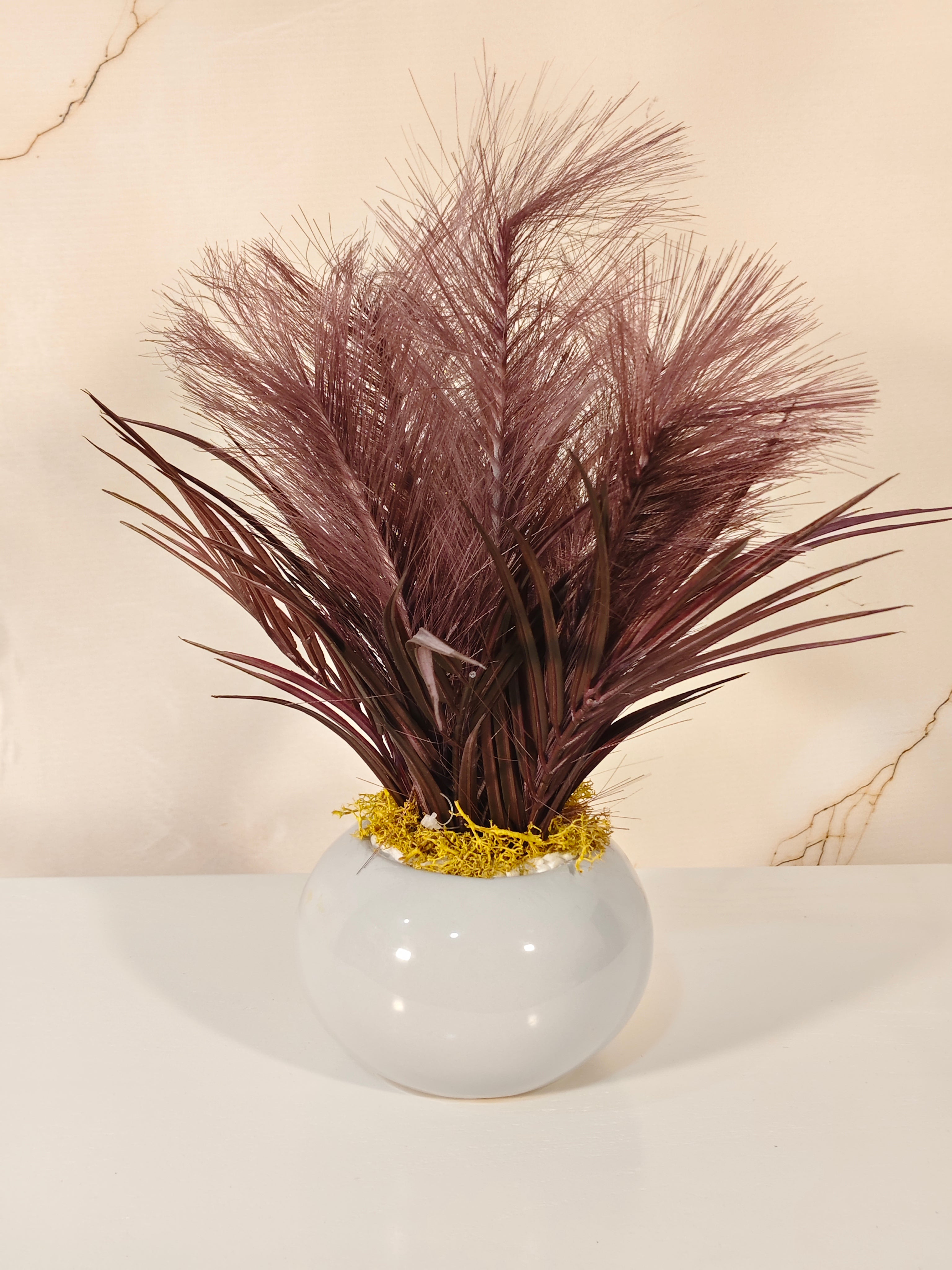 Luxury Pampas Grass Tabletop Decor in Ceramic Pot