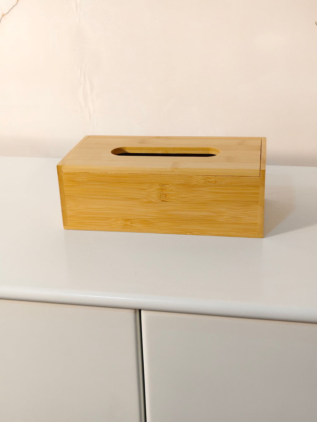 Natural Bamboo Wooden Tissue Box Organizer