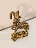 Majestic Antique Gold Markhor Statue
