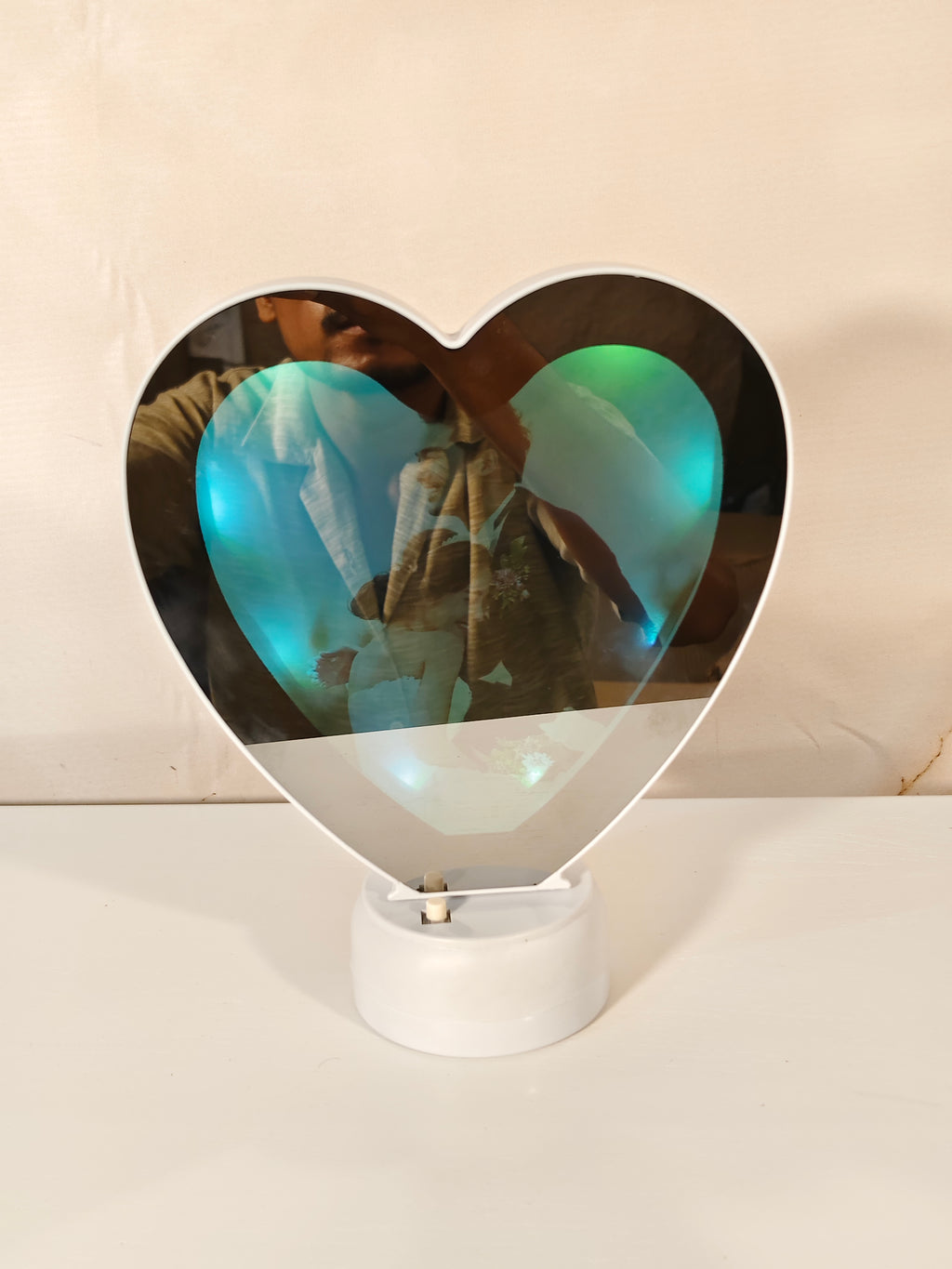 Heart Shaped LED Magic Mirror Photo Frame